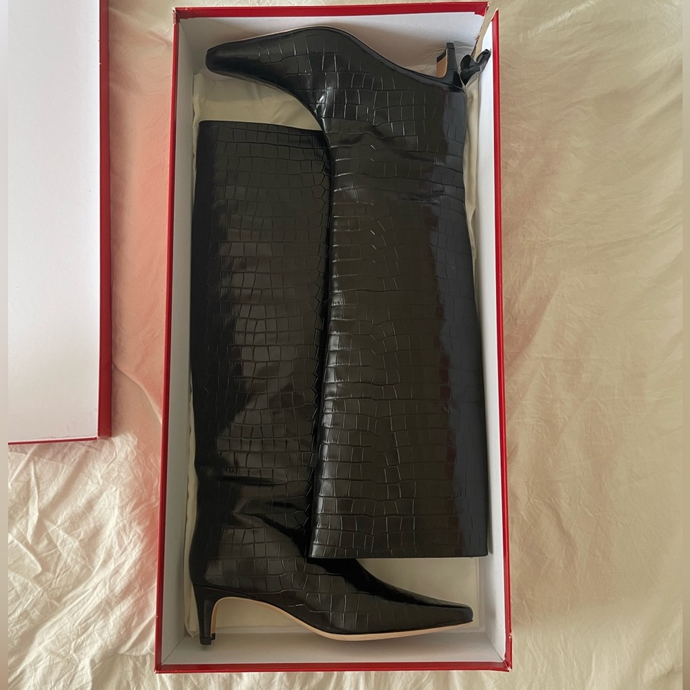 STAUD Wally Black Croc Boots